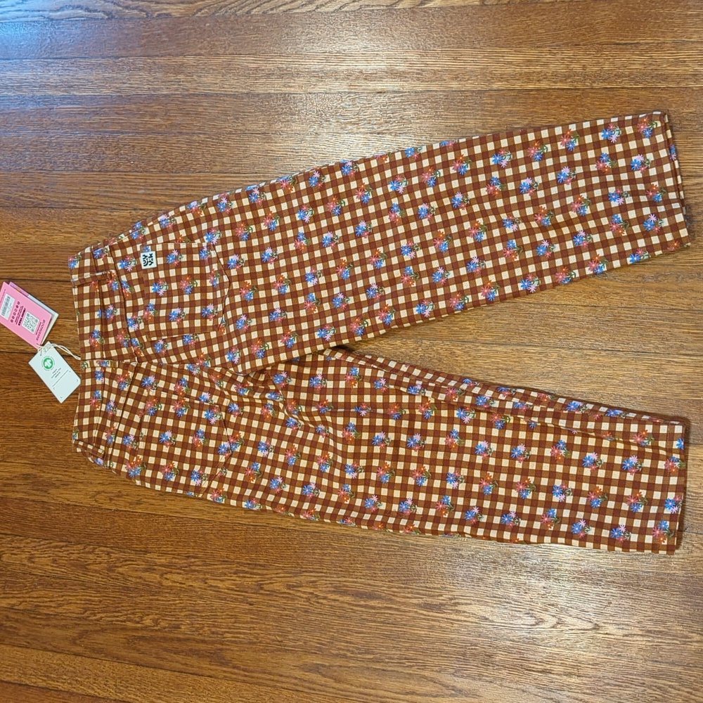 NWT Lucy & Yak Drew Straight Leg Twill Trousers in Meryl Print - Picture 4 of 14